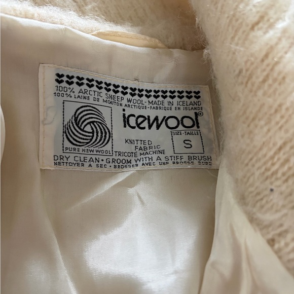 70’s Icewool Cream and Brown Wool Coat S - Picture 2 of 4